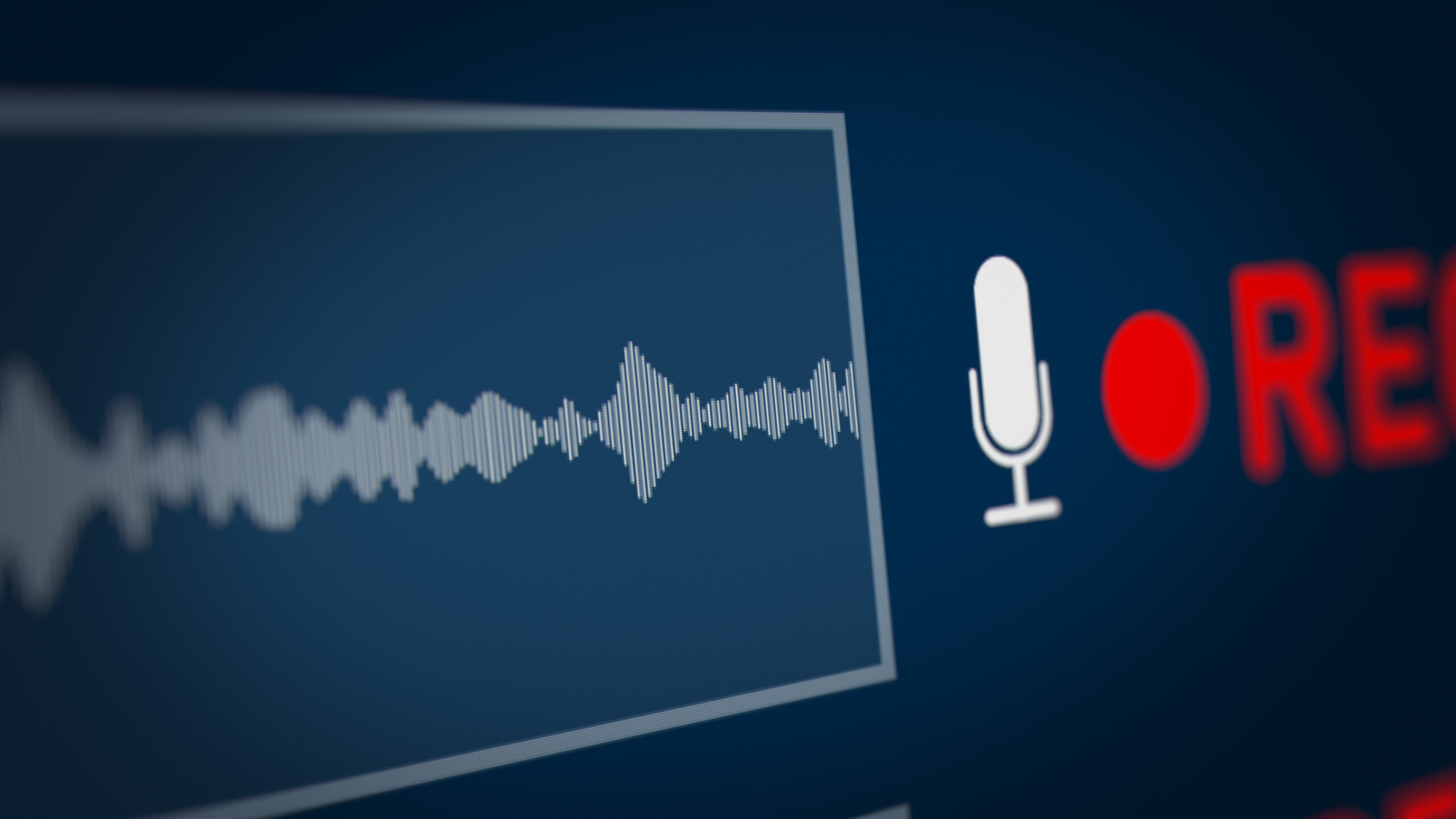 Audio,Spectrum,With,Rec,(record),Symbol,On,Screen,Monitor