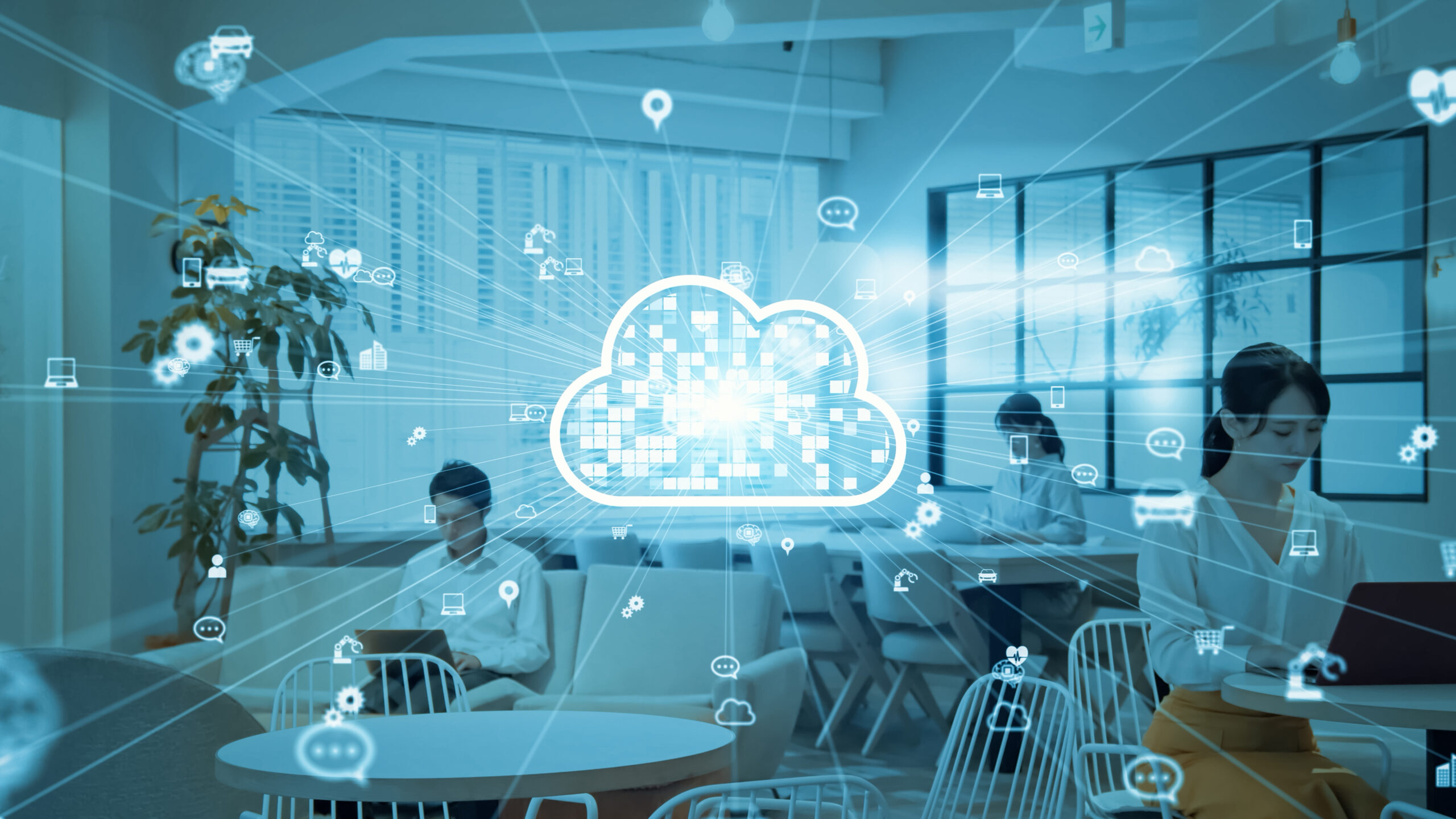 Cloud,Computing,Concept.,Software,As,A,Service.,Saas.,Communication,Network.